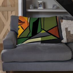 Benjamin Tate Design frowning man closeup Designer Blanket in Natural - Size: 120 cm x 150 cm - thumbnail 2