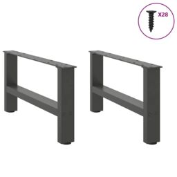 Berkfield Home Coffee Table Legs Anthracite 2 pcs 70x(30-31) cm Steel in Black - thumbnail 4