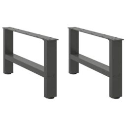 Berkfield Home Coffee Table Legs Anthracite 2 pcs 70x(30-31) cm Steel in Black - thumbnail 2