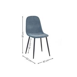 Cheshire Alverton Denim Blue Chenille Upholstered Dining Chairs - Set of 4 in Mid Blue - thumbnail 7