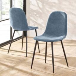 Cheshire Alverton Denim Blue Chenille Upholstered Dining Chairs - Set of 4 in Mid Blue - thumbnail 5