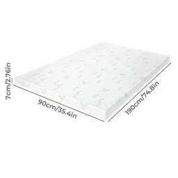 Lavio Memory Foam Mattress Topper 7cm Single Dual Layer Pressure Relief in White - thumbnail 4