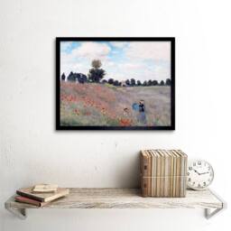 "Artery8 Claude Monet Poppy Field Living Room Home Decor 12x16"" Framed Art in Green - Size: W12"" x H16""" - thumbnail 2