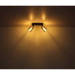 Netlighting Hadera Twin Ceiling Spotlight Matt Black Smoke Glass Shade 2x E27 - thumbnail 6