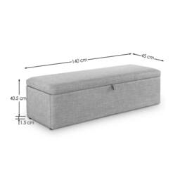 Cheshire Premium Ventura Blanket Box in Light Grey - thumbnail 4