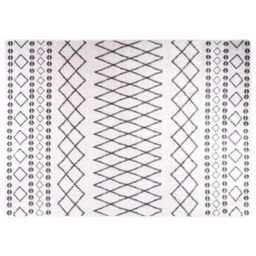 Berkfield Home Rug Washable 120x180 cm Black & White Anti Slip - Size: 100 cm diameter - thumbnail 1