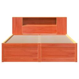 Berkfield Home Bed Frame without Mattress Wax Brown 140x200 cm Solid Wood Pine - thumbnail 4