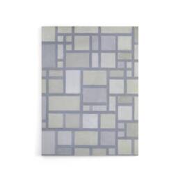"Artery8 Abstract Composition with Gray lines Mondrian Canvas Wall Art in Grey - Size: W24"" x H32""" - thumbnail 1