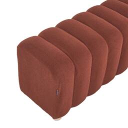 Wyld and Coco Boucle Bed Bench Golden Brown with Wooden Legs - thumbnail 6