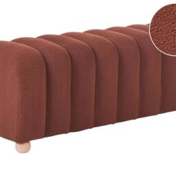 Wyld and Coco Boucle Bed Bench Golden Brown with Wooden Legs - thumbnail 2