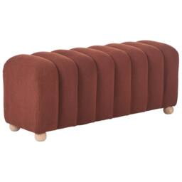 Wyld and Coco Boucle Bed Bench Golden Brown with Wooden Legs - thumbnail 4