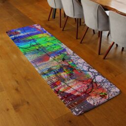 Benjamin Tate Design Big Ben & Trees Painted Runner Rug in Natural - Size: 67 cm x 230 cm - thumbnail 2