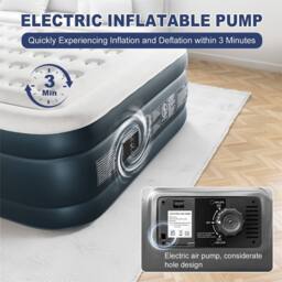 EONLION Grey 203*152*45cm Inflatable Air Bed Mattress - Size: Double - thumbnail 4