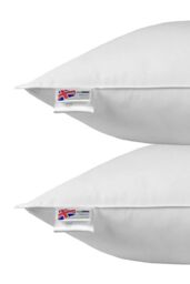 Homescapes Duck Feather & Down Euro Continental Square Pillow Pair - 80cm x 80cm in White - Size: 80 cm x 80 cm - thumbnail 2