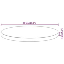 Berkfield Home Table Top Round √ò70x4 cm Solid Wood Acacia in Brown - Size: 70x4 cm - thumbnail 9