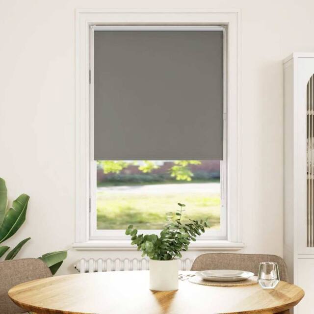 Berkfield Home Roller Blind Blackout Grey 85x175 cm Fabric Width 80.7 cm Polyester - image 1
