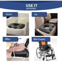 NESTLUNE Inflatable Cushion Seat Pillow Coccyx Orthopaedic Back Pain in Grey - Size: 100 cm x 190 cm - thumbnail 4