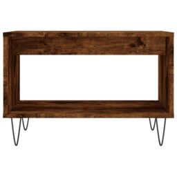 Berkfield Home Coffee Table Smoked Oak 60x50x40 cm Engineered Wood in Brown - Size: 60 x 50 x 40 cm - thumbnail 4