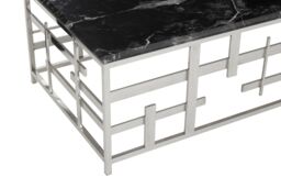 Orsina Geometric Style Black Marble Coffee Table, Spacious Rectangular Table, Versatile Decorative Table For Patio - thumbnail 5