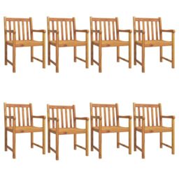 Berkfield Home Garden Chairs 8 pcs 56x55.5x90 cm Solid Wood Acacia in Brown - thumbnail 2