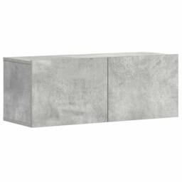 Berkfield Home 3 Piece TV Cabinet Set Concrete Grey Engineered Wood - thumbnail 4