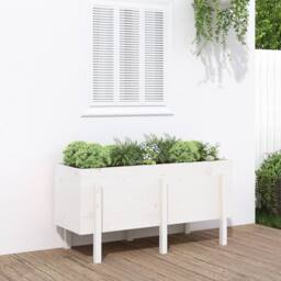 Berkfield Home Garden Raised Bed White 121x50x57 cm Solid Wood Pine - Size: 121 x 50 x 57 cm - thumbnail 2