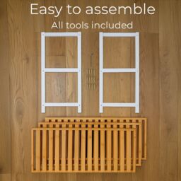 Neo 3 Tier Wooden Shoe Storage in Natural White - thumbnail 6