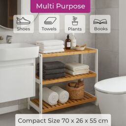 Neo 3 Tier Wooden Shoe Storage in Natural White - thumbnail 3