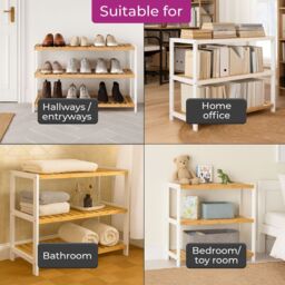 Neo 3 Tier Wooden Shoe Storage in Natural White - thumbnail 5