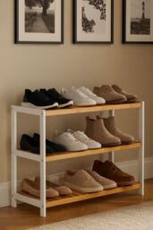 Neo 3 Tier Wooden Shoe Storage in Natural White - thumbnail 1