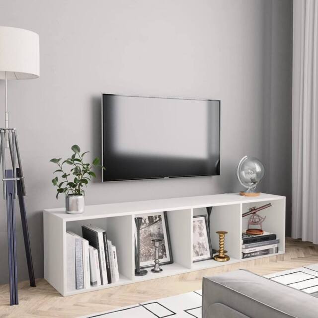 Berkfield Home Book Cabinet/TV Cabinet White 143x30x36 cm - Size: 143 x 30 x 36 cm - image 1