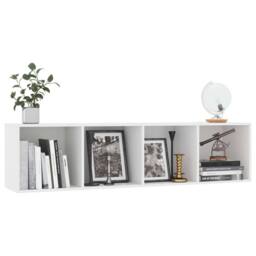 Berkfield Home Book Cabinet/TV Cabinet White 143x30x36 cm - Size: 143 x 30 x 36 cm - thumbnail 5