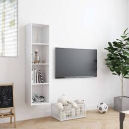 Berkfield Home Book Cabinet/TV Cabinet White 143x30x36 cm - Size: 143 x 30 x 36 cm - thumbnail 3