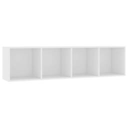 Berkfield Home Book Cabinet/TV Cabinet White 143x30x36 cm - Size: 143 x 30 x 36 cm - thumbnail 2