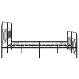 Berkfield Home Metal Bed Frame without Mattress with Footboard Black 193x203cm - Size: 193x203 cm - thumbnail 5