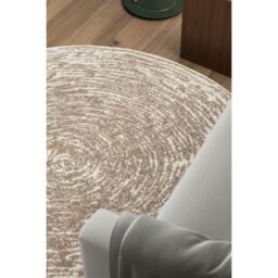 THE RUGS Gloria Round Rug - Cavallo Abstract Short Pile Polypropylene 9 mm in Beige - Size: 160 cm diameter - thumbnail 7