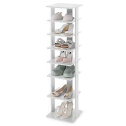 Costway 7-Tier Vertical Shoe Rack Shoe Storage Organizer Shoe Tower in Grey - thumbnail 3
