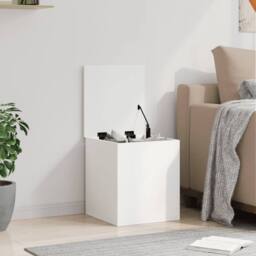 Berkfield Home Storage Box White 40x42x46 cm Engineered Wood - Size: 40 x 42 x 46 cm - thumbnail 3