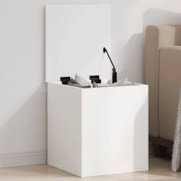 Berkfield Home Storage Box White 40x42x46 cm Engineered Wood - Size: 40 x 42 x 46 cm - thumbnail 2