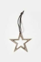 Homescapes Set of 3 Silver Christmas Ornaments Star Tree Snowflake - thumbnail 4