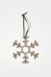 Homescapes Set of 3 Silver Christmas Ornaments Star Tree Snowflake - thumbnail 3