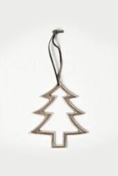 Homescapes Set of 3 Silver Christmas Ornaments Star Tree Snowflake - thumbnail 2