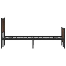 Berkfield Home Metal Bed Frame without Mattress Brown Oak 120x200 cm - Size: Small Double - thumbnail 6