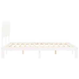 Berkfield Home Bed Frame with Headboard White 160x200 cm Solid Wood - thumbnail 7