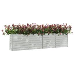 Berkfield Home Garden Raised Bed 320x40x77 cm Galvanized Steel Silver - Size: 320 x 40 x 77 cm