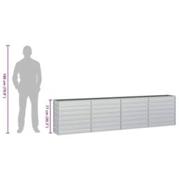 Berkfield Home Garden Raised Bed 320x40x77 cm Galvanized Steel Silver - Size: 320 x 40 x 77 cm - thumbnail 8