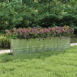 Berkfield Home Garden Raised Bed 320x40x77 cm Galvanized Steel Silver - Size: 320 x 40 x 77 cm - thumbnail 2