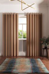 Ted Baker 'Palm Geo' Cotton Lined Curtains in Copper - Size: 228 cm width x 137 cm drop - thumbnail 4