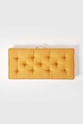 Homescapes Cotton 2 Seater Booster Cushion in Mustard - thumbnail 3
