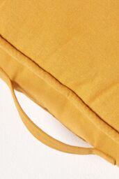 Homescapes Cotton 2 Seater Booster Cushion in Mustard - thumbnail 4